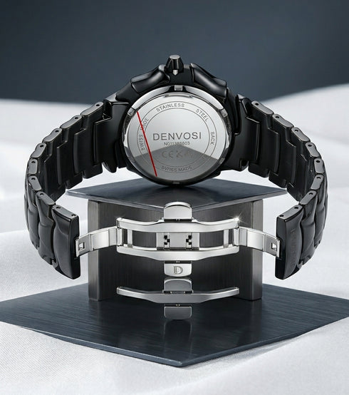 DENVOSI "Black Onyx" Edition – Premium Weighted Luxury Watch for Men