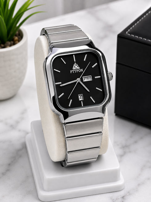 FTTPON Silver Elegance – Premium Stainless Steel Watch