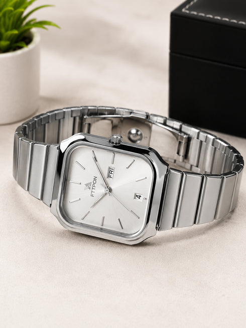 FTTPON Silver Elegance – Premium Stainless Steel Watch