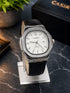 CASIRUI Executive Silver Edition – Luxury Weighted Quartz Watch with Brown Leather Strap